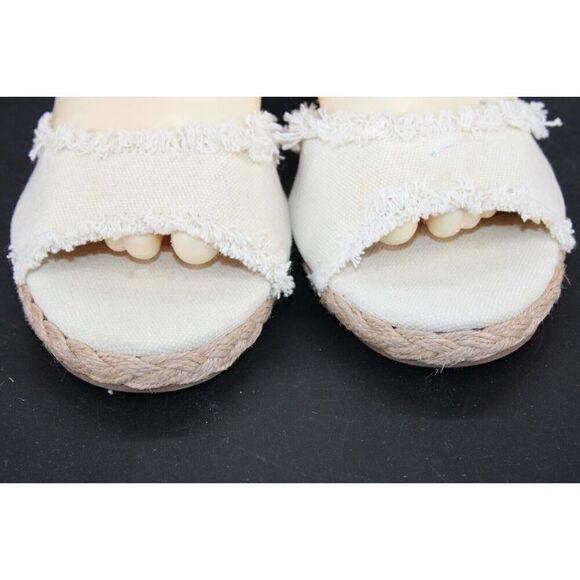 Tommy Bahama Sandals Womens 9 M Savina Wedge Espadrille Cream Ankle Strap - Picture 5 of 11